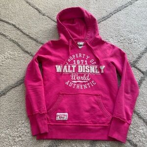 Walt Disney Parks Hoodie Pink Fleece Long Hooded Sweatshirt sweater XS